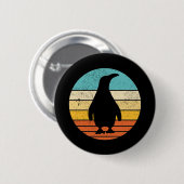 Pinguin Retro Vintag Sunset Button (Vorne & Hinten)