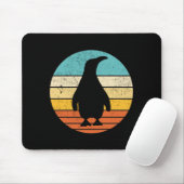 Pinguin Retro Vintag Sunset Mousepad (Mit Mouse)