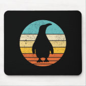 Pinguin Retro Vintag Sunset Mousepad (Vorne)