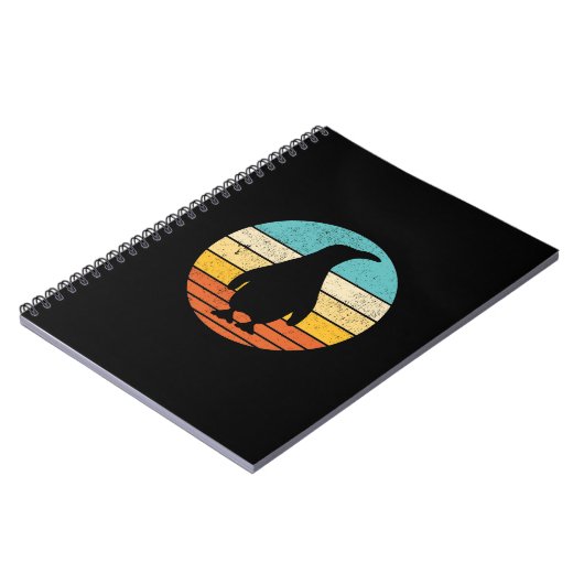 Pinguin Retro Vintag Sunset Notizblock (Linke Seite)
