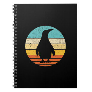 Pinguin Retro Vintag Sunset Notizblock
