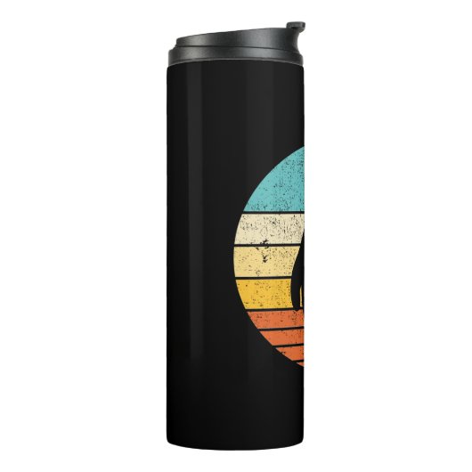 Pinguin Retro Vintag Sunset Thermosbecher (Nach links gedreht)