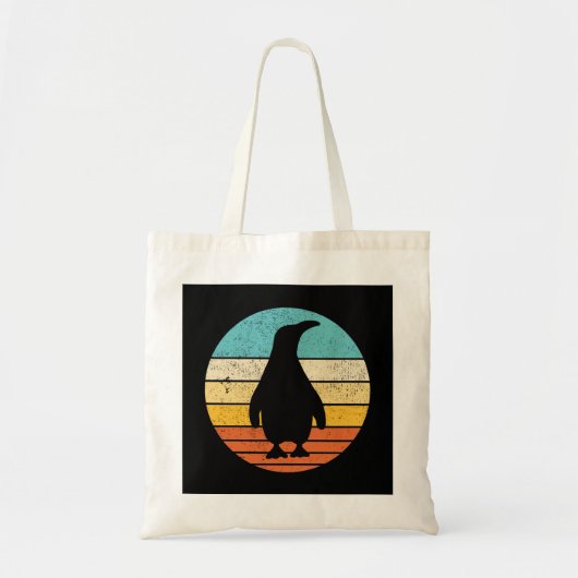 Pinguin Retro Vintag Sunset Tragetasche (Vorne)