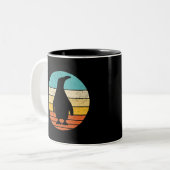 Pinguin Retro Vintag Sunset Zweifarbige Tasse (Vorderseite Links)