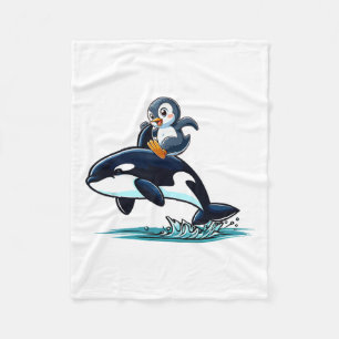 Pinguin Riviera Orca Kostüm Meer Landschaft Fleecedecke