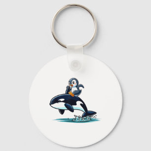 Pinguin Riviera Orca Kostüm Meer Landschaft Schlüsselanhänger