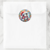 Pinguin Round Stickers (Tasche)
