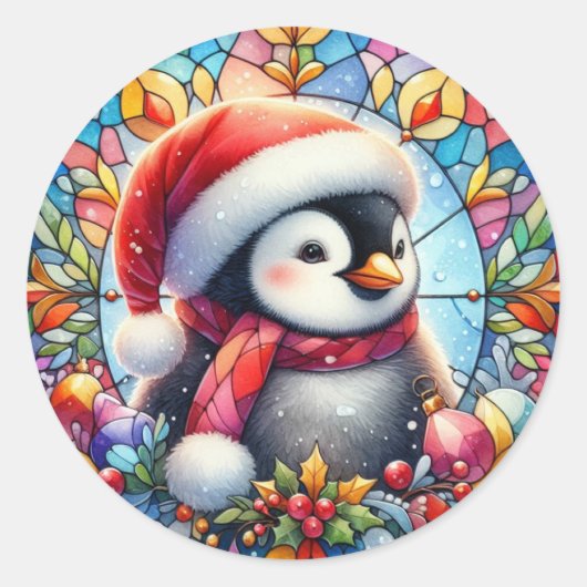 Pinguin Round Stickers (Vorderseite)