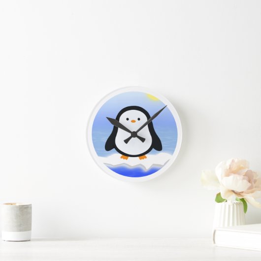 Pinguin  runde wanduhr (Zuhause)
