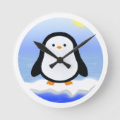 Pinguin  runde wanduhr (Vorderseite)