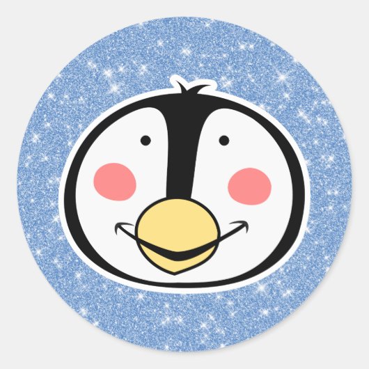 Pinguin Runder Aufkleber (Vorderseite)