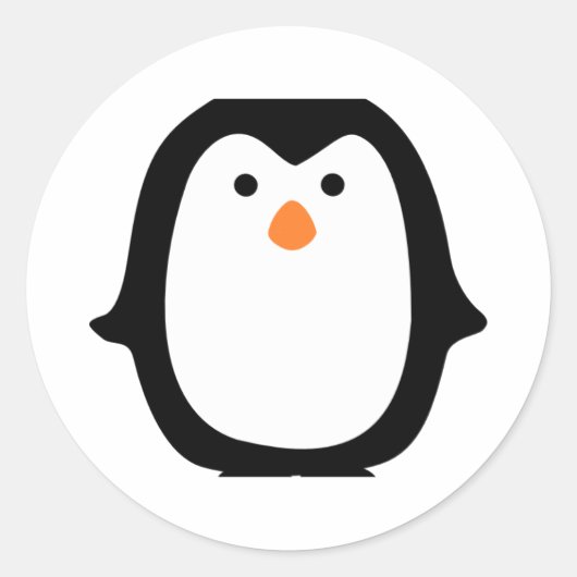 Pinguin Runder Aufkleber (Vorderseite)