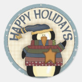 Pinguin Runder Aufkleber (Vorderseite)