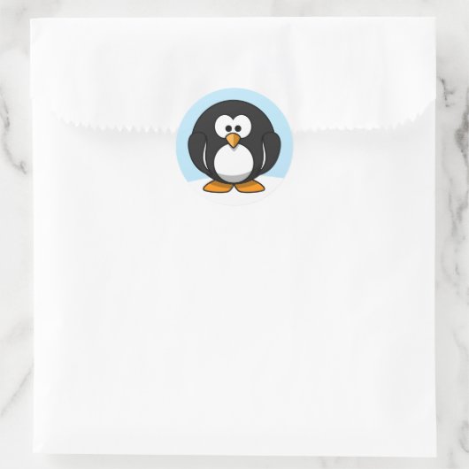 Pinguin Runder Aufkleber (Tasche)