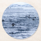 Pinguin Runder Pappuntersetzer (Vorderseite)