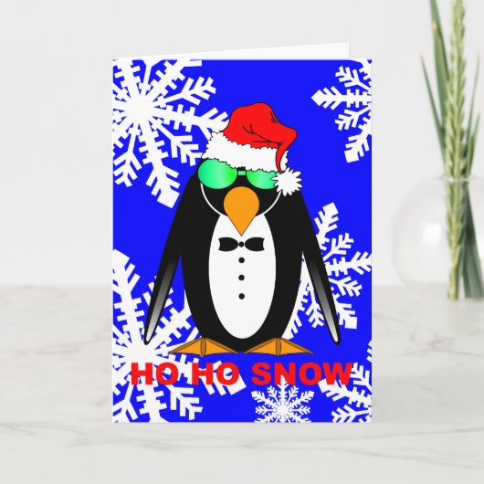 Pinguin Sankt Feiertagskarte (Vorderseite)