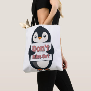 Pinguin-Schild: Nicht verpassen Tasche