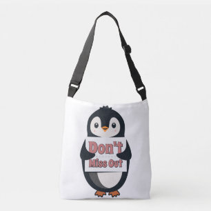 Pinguin-Schild: Nicht verpassen Tragetaschen Mit Langen Trägern