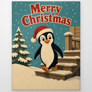 Pinguin Schnee Stufe Tier Weihnachten Postkarte