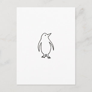 Pinguin - schöne, frische Tintenlinie zeichnend Ku Postkarte