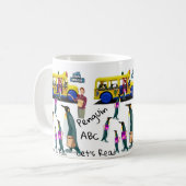 Pinguin-Schulbusfahrer Tasse (Vorderseite Links)