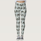 Pinguin Schwarz-Weiß-Niedliches Muster Leggings (Vorderseite)