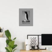 Pinguin ~ Schwarz-Weiß Poster (Heimbüro)