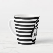 Pinguin Schwarz-Weiß-Streifen-Monogramm Milchtasse (Linke Ecke)