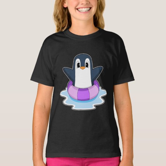 Pinguin Schwimmbad Lifebuoy T-Shirt (Vorderseite)