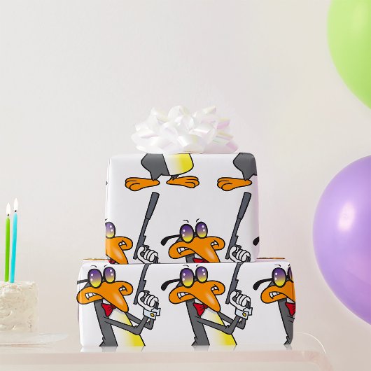 Pinguin Secret Agent Geschenkpapier