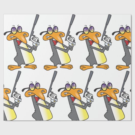 Pinguin Secret Agent Geschenkpapier (Flach)