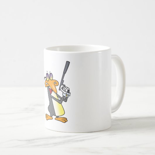Pinguin Secret Agent Kaffeetasse (VorderseiteRechts)