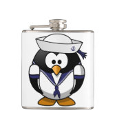 Pinguin-Seemann-Flasche Flachmann (Vorderseite)