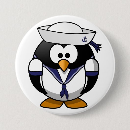 Pinguin-Seemann-Knopf Button (Vorderseite)