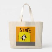 Pinguin Shopping im Geschäft Jumbo Stoffbeutel (Rückseite)