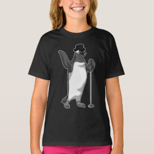 Pinguin Singer Microphone Music T-Shirt