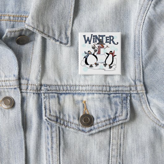 Pinguin Skaten Holiday Tshirts und Geschenke Button (Beispiel)