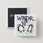 Pinguin Skaten Holiday Tshirts und Geschenke Button (Vorne & Hinten)