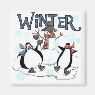 Pinguin Skaten Holiday Tshirts und Geschenke Magnet