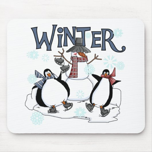 Pinguin Skaten Holiday Tshirts und Geschenke Mousepad (Vorne)