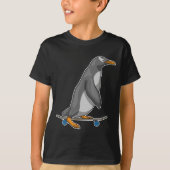 Pinguin Skater Skateboard T-Shirt (Vorderseite)