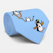 Pinguin-Ski-Abenteuer Krawatte (Gerollt)