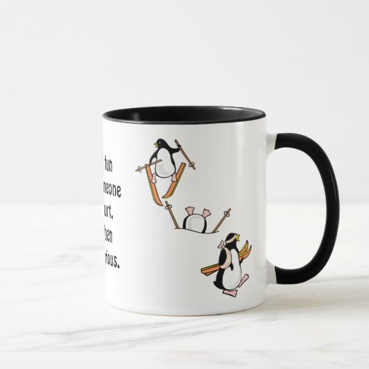 Pinguin-Ski-Abenteuer Tasse (Rechts)