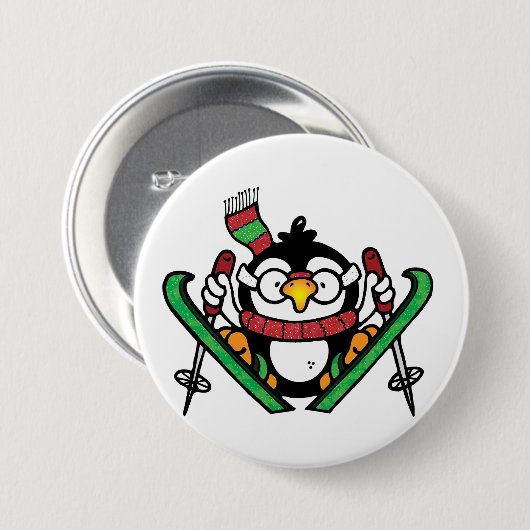 Pinguin Ski Jumping Button (Vorne & Hinten)