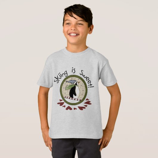 Pinguin Skifahren T - Shirt und Geschenke (Vorne ganz)