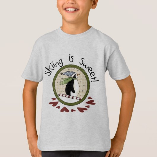 Pinguin Skifahren T - Shirt und Geschenke (Vorderseite)