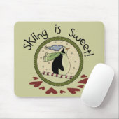 Pinguin Skifahren T - Shirt und Geschenke Mousepad (Mit Mouse)