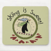 Pinguin Skifahren T - Shirt und Geschenke Mousepad (Vorne)