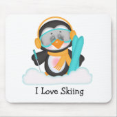 Pinguin Skiing Mousepad (Vorne)