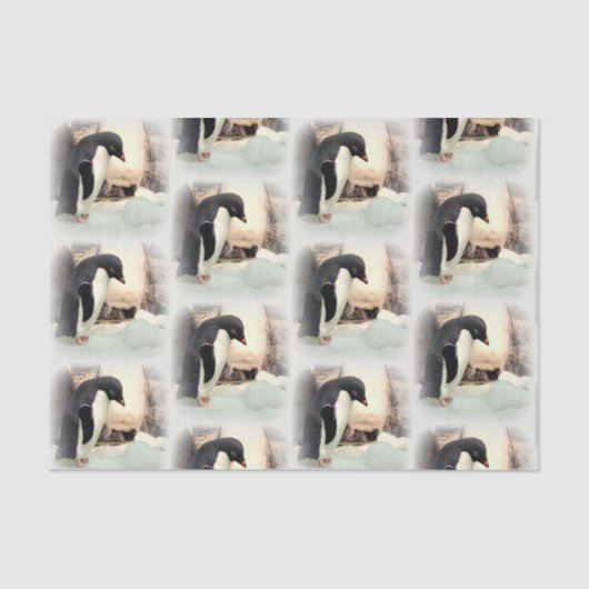 Pinguin Snowball Fight Tissue Seidenpapier (Vorderseite)